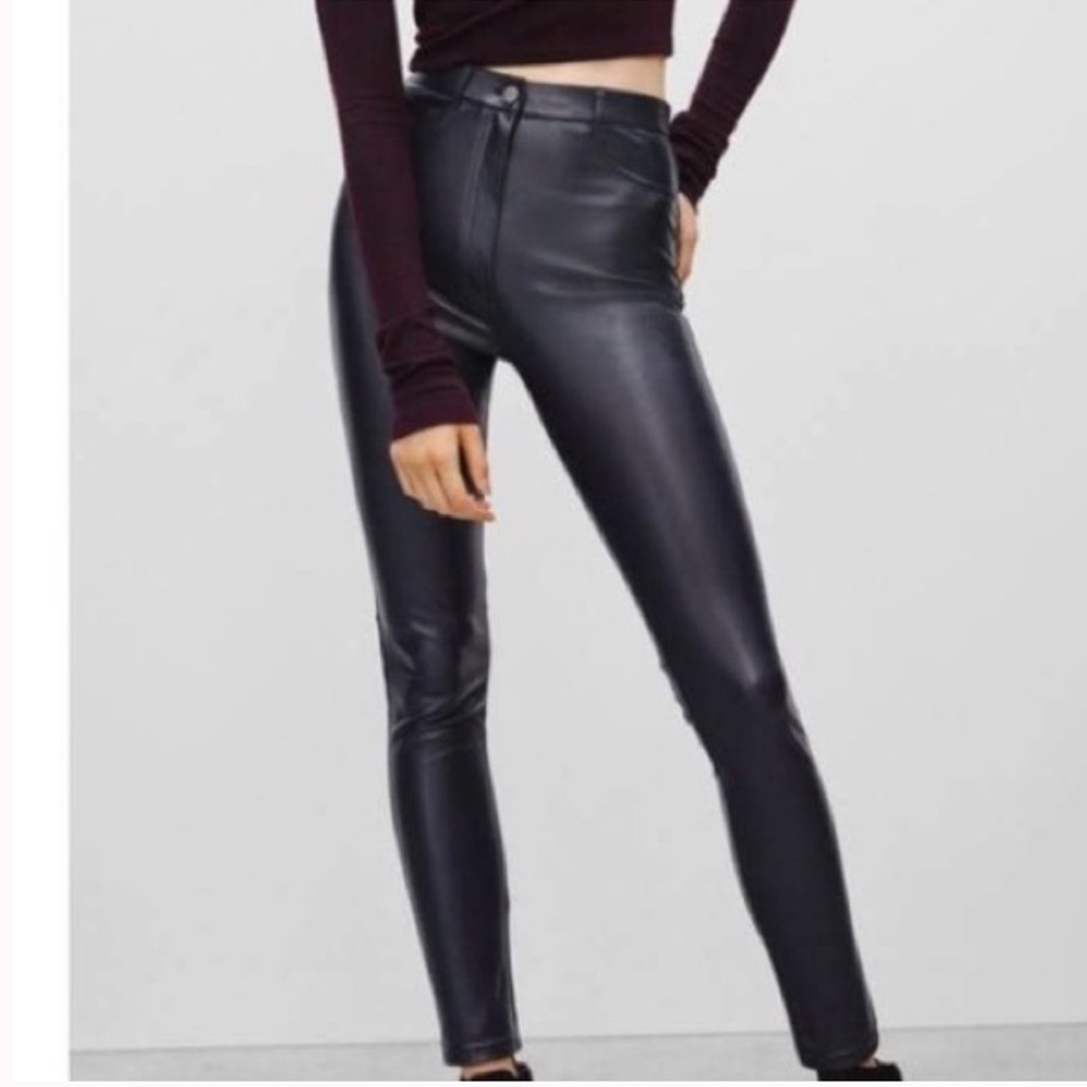 Aritzia Wilfred free charm faux leather straight leg pants